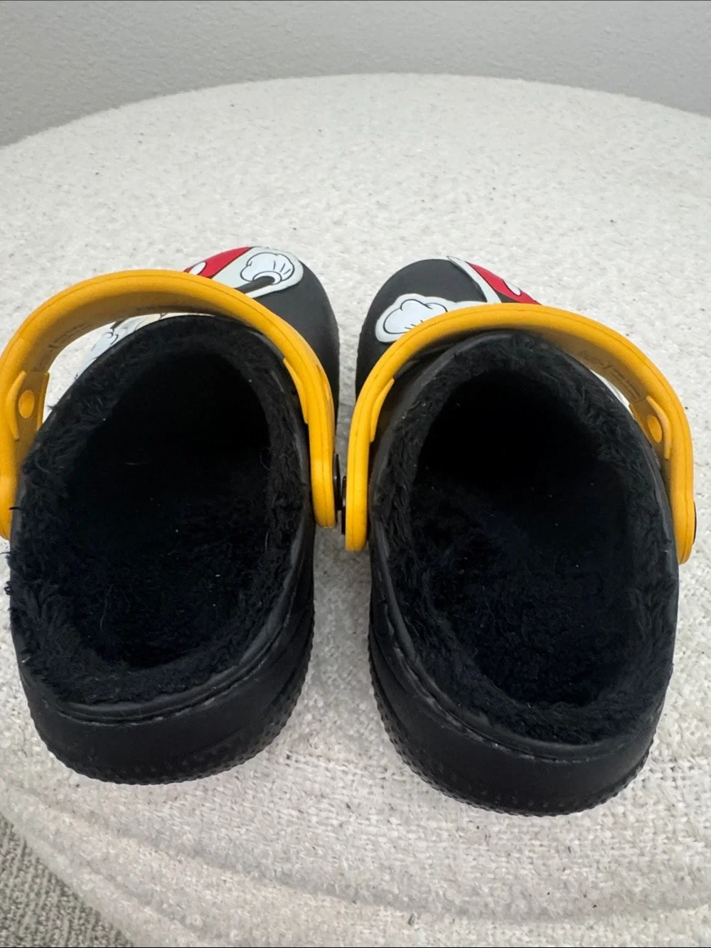 Disney Mickey Mouse Black Clog Slippers with Yellow Strap